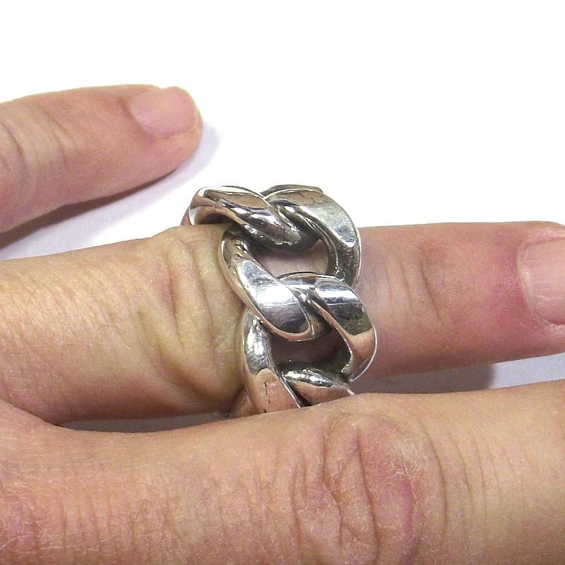 ANELLO CATENA groumette argento uomo/donna misura 17 - Image 3