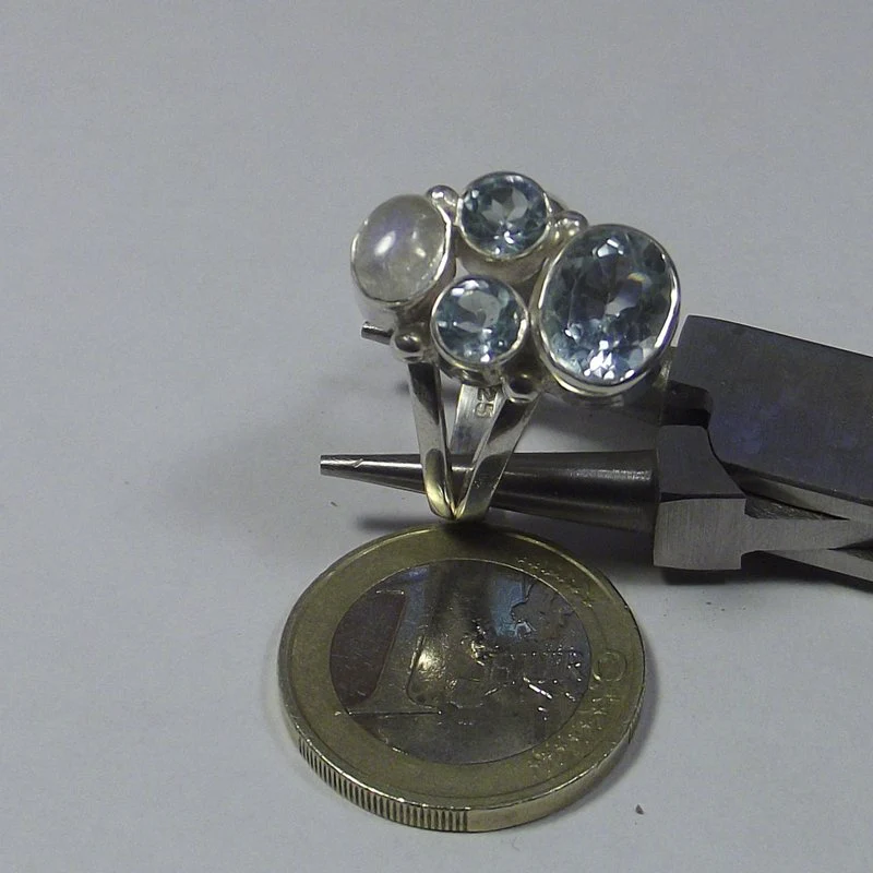 ANELLO argento ACQUAMARINA, perla e TOPAZIO - ARCAN - Image 4