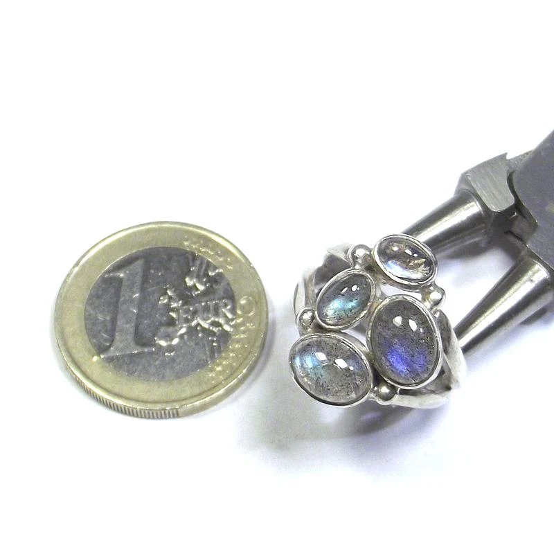 ANELLO argento con Labradorite cabouchon 13 - 15 - Image 4