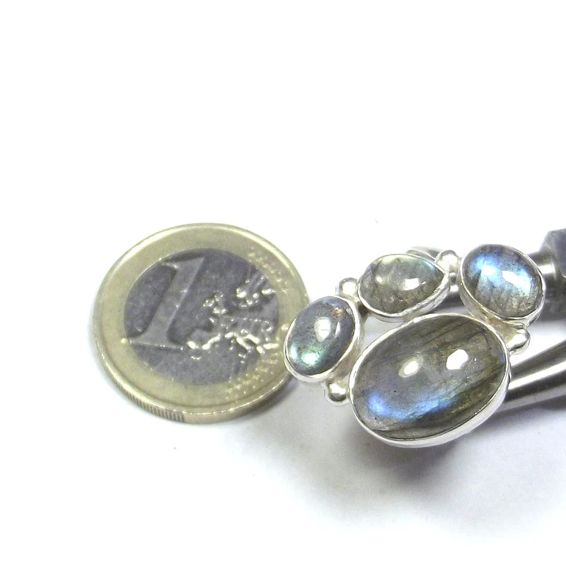ANELLO argento con Labradorite cabouchon ovale 13 - 15 - Image 4