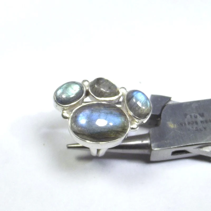 ANELLO argento con Labradorite cabouchon ovale 13 - 15 - Image 5