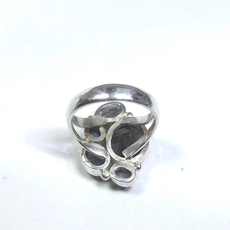 ANELLO argento con Labradorite ovale 21 - 23 - Image 3