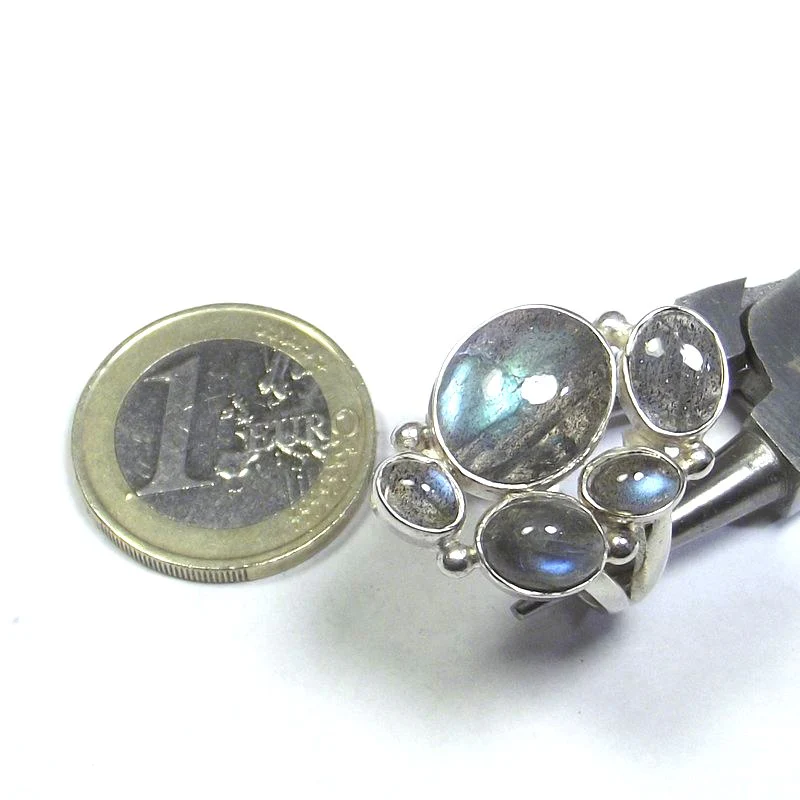 ANELLO argento con Labradorite ovale 21 - 23 - Image 4