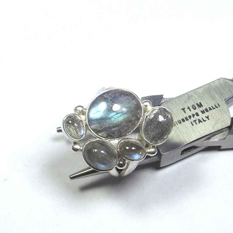ANELLO argento con Labradorite ovale 21 - 23 - Image 5