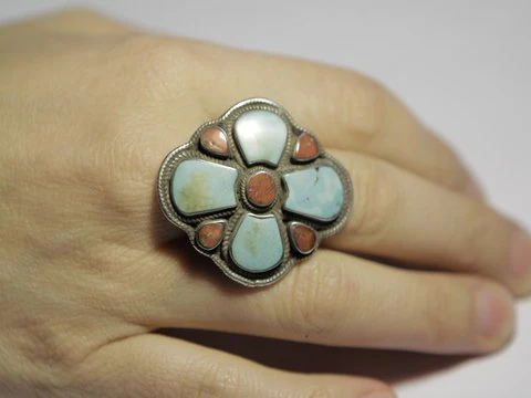 Anello argento ETNICO con pietre dure - Image 3