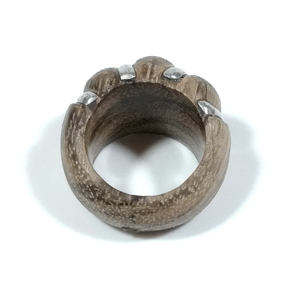 Anello etnico in argento 925 e legno - SAWARDE - Image 6