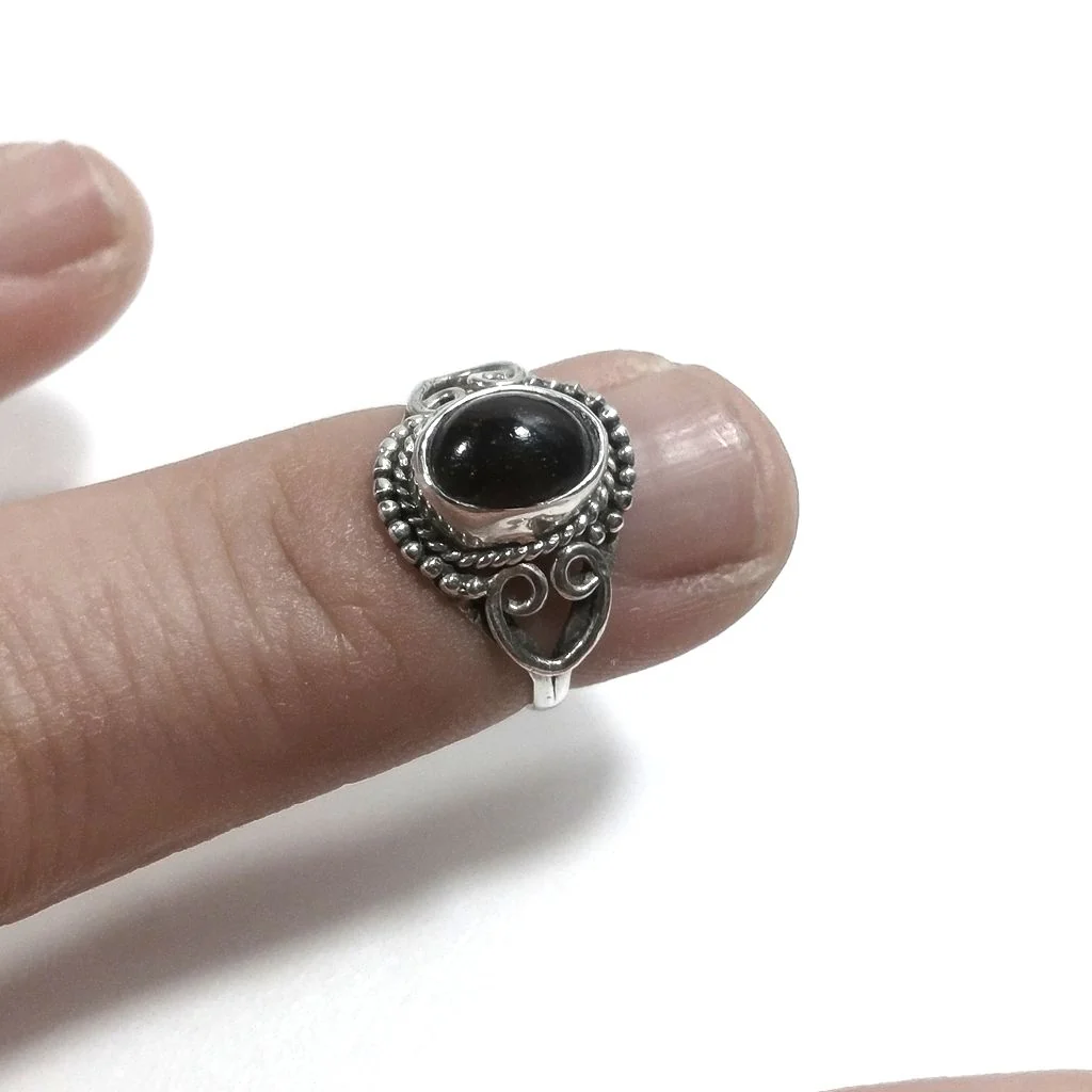 ANELLO artigianale in argento 925 con Granato, Calcedonio - Image 3