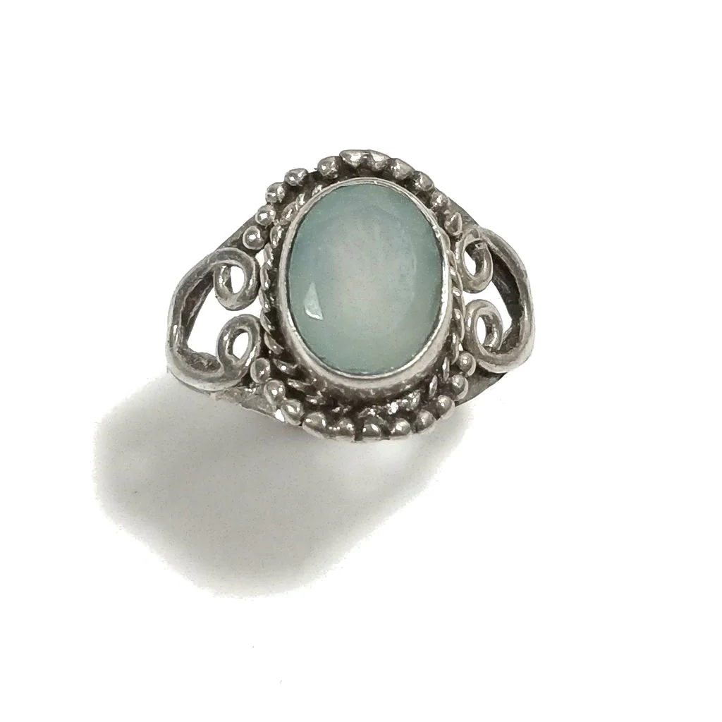 ANELLO artigianale in argento 925 con Granato, Calcedonio - Image 4