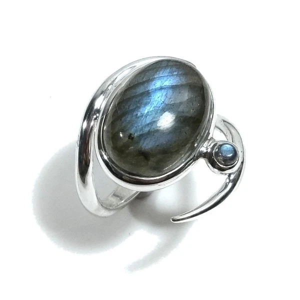 ANELLO artigianale in argento 925 con Labradorite