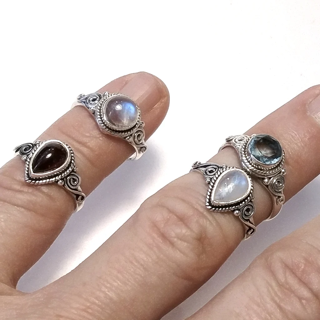 ANELLO artigianale in argento 925 con Pietra di Luna - Image 4