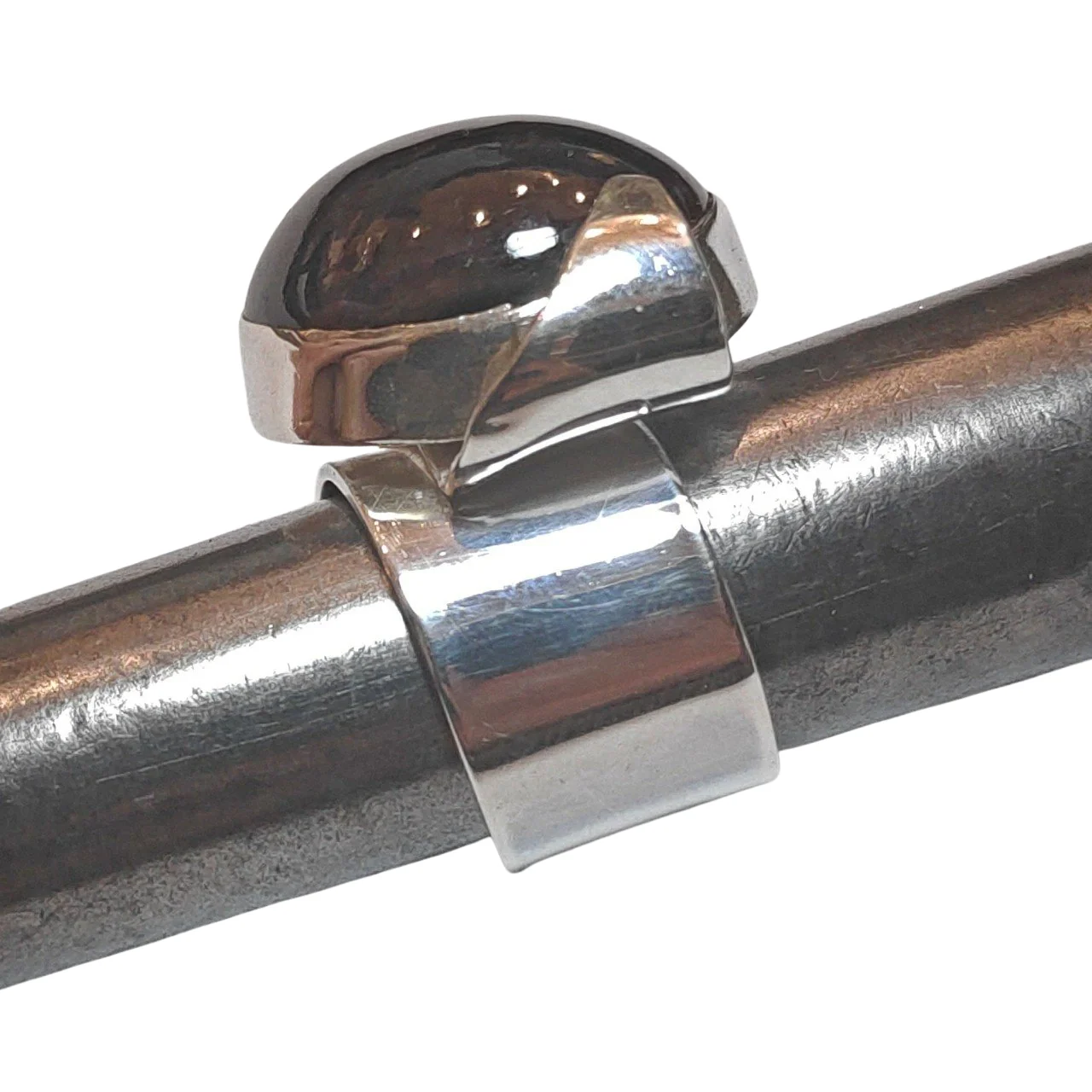 ANELLO con granato stellato e argento 925 artigianale - Image 6