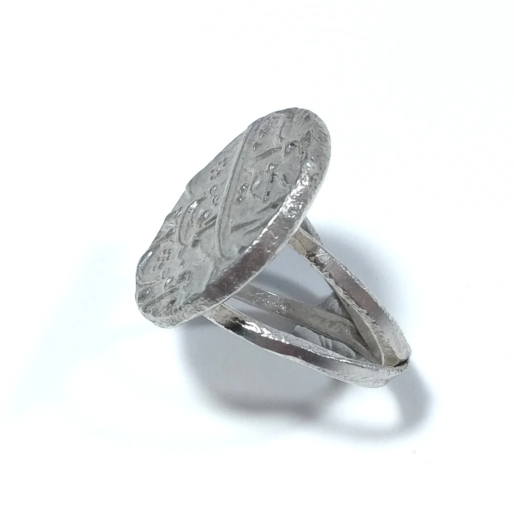 Anello con MONETA in argento antico ANELLO artigianale - Image 5