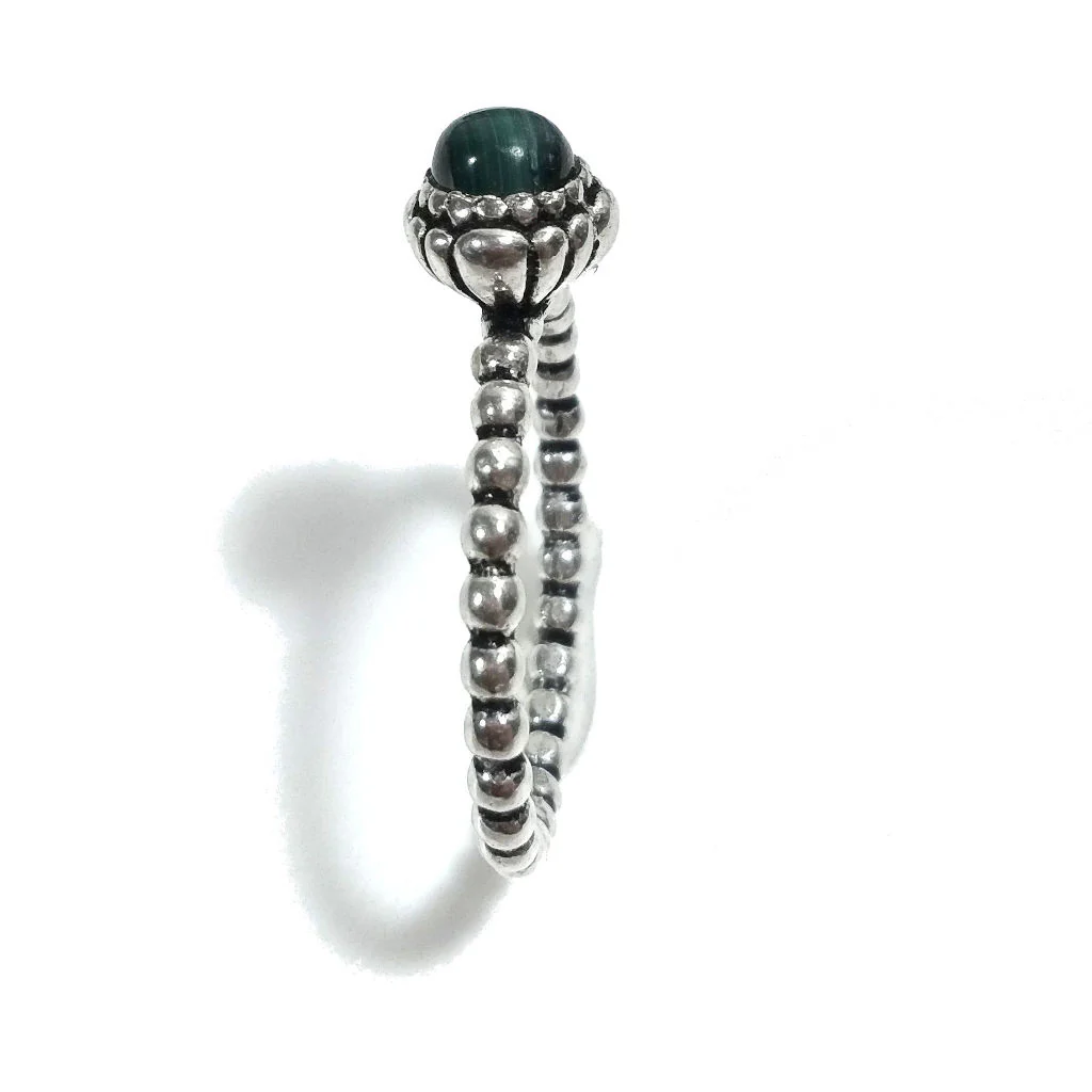 Anello con pietra in argento 925 con Malachite | GIOIELLI IN ARGENTO - Image 3