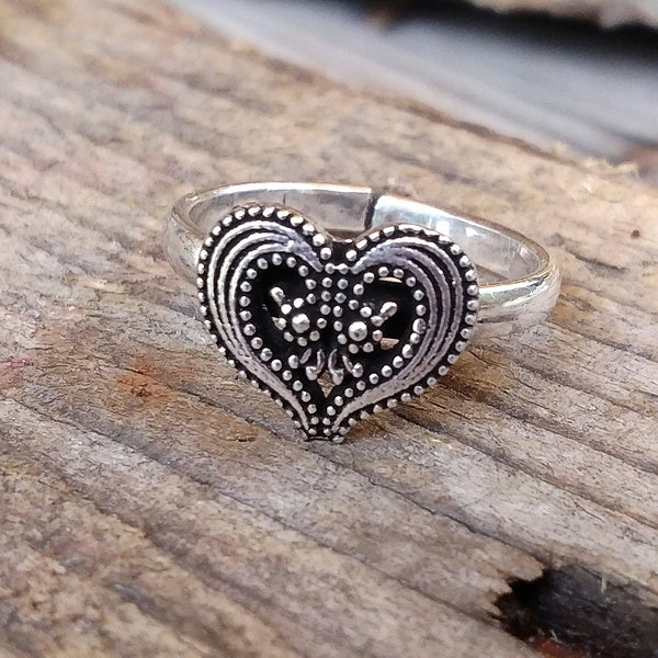 Anello a cuore etnico regolabile d'argento 925 - CUORE - Image 2