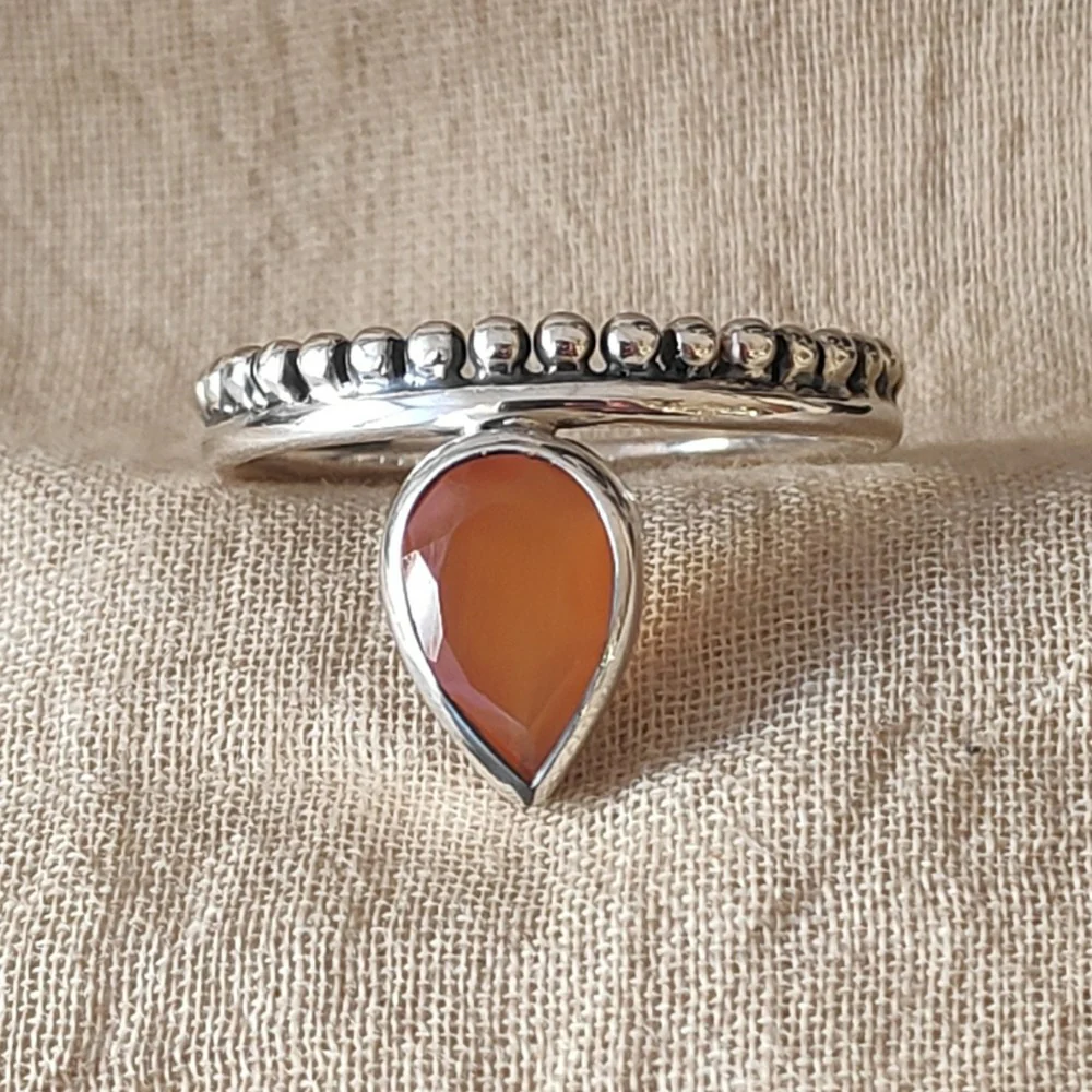 Anello ETNICO con pietra in argento 925 - Mantra - Image 16