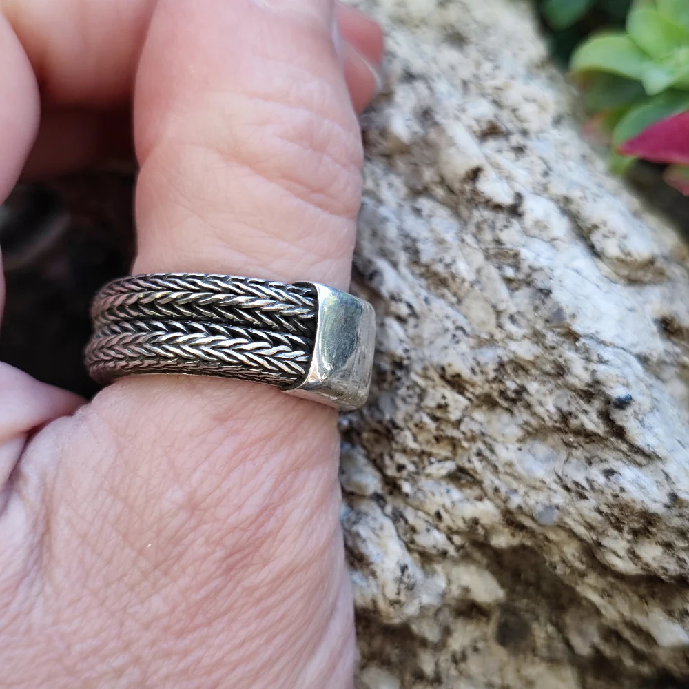 Anello etnico a fascia in argento 925 - RAGAYA - Image 3