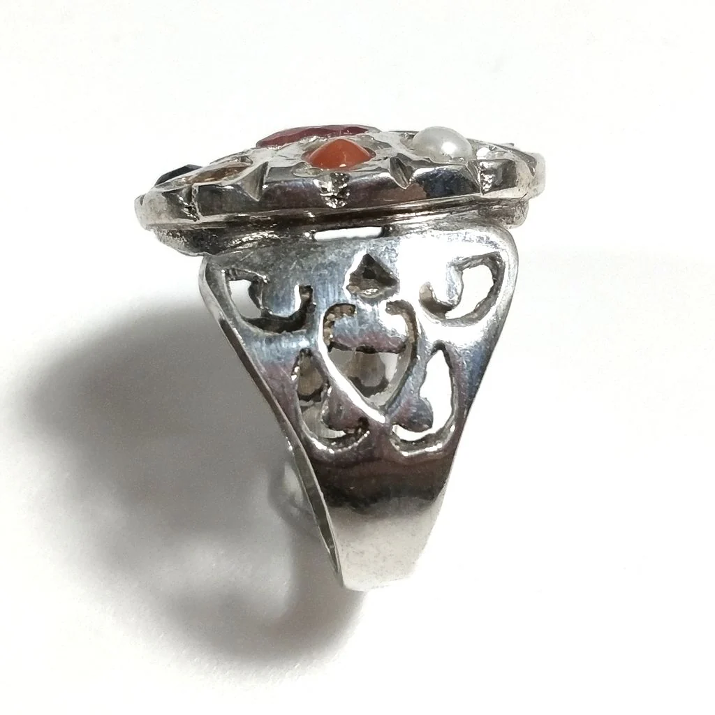 ANELLO ETNICO Navratan in argento 925 - DHALI - Image 3