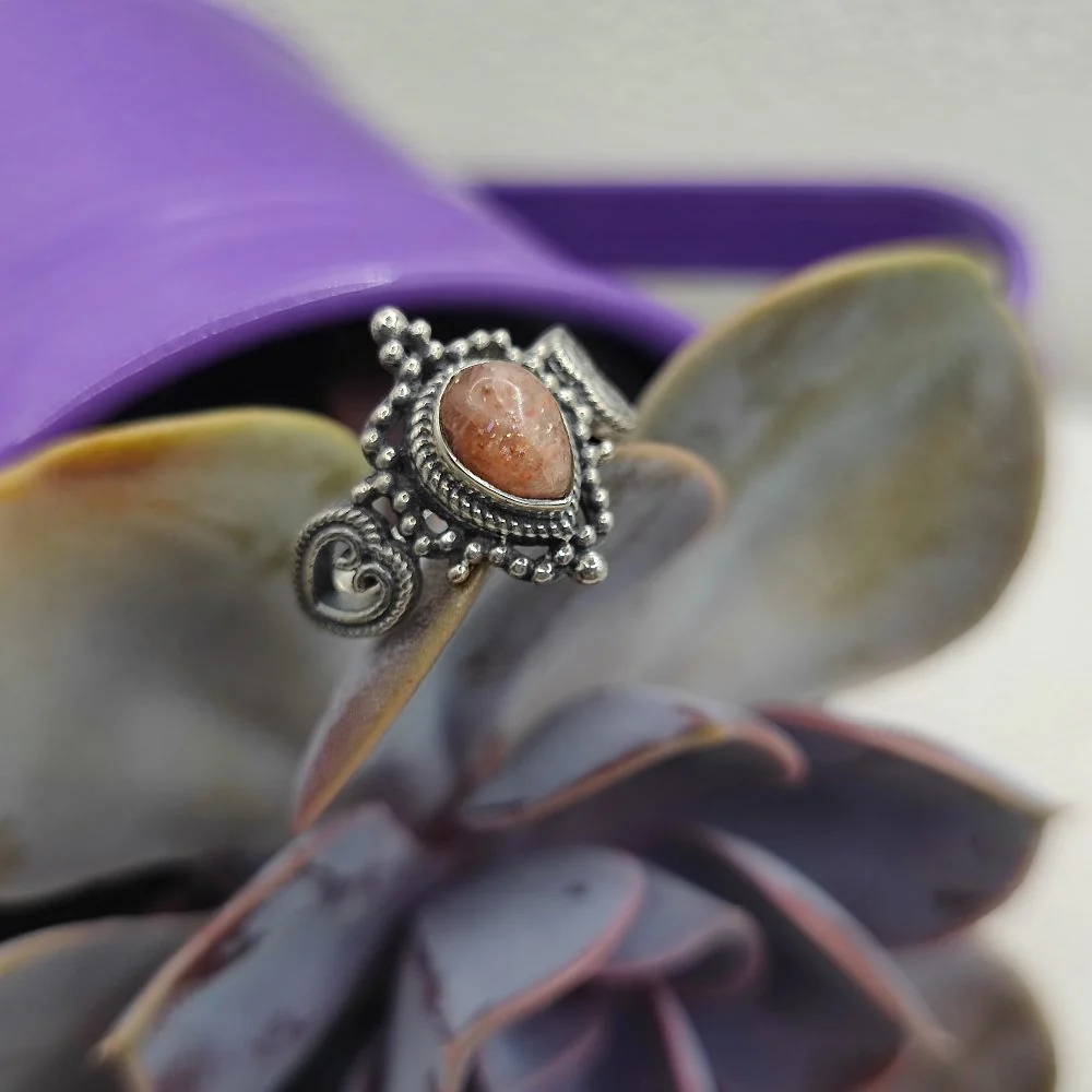 Anello etnico in argento 925 con pietra - GAJAPATHI - Image 3