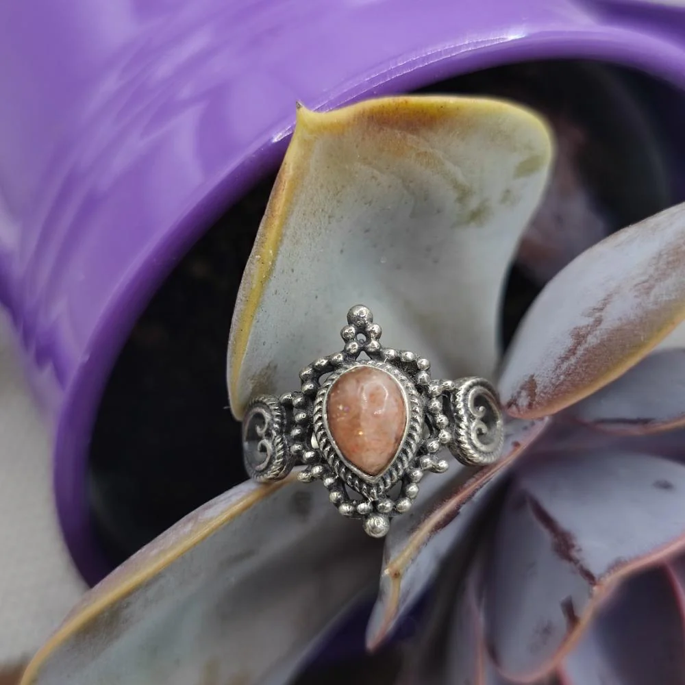 Anello etnico in argento 925 con pietra - GAJAPATHI - Image 4