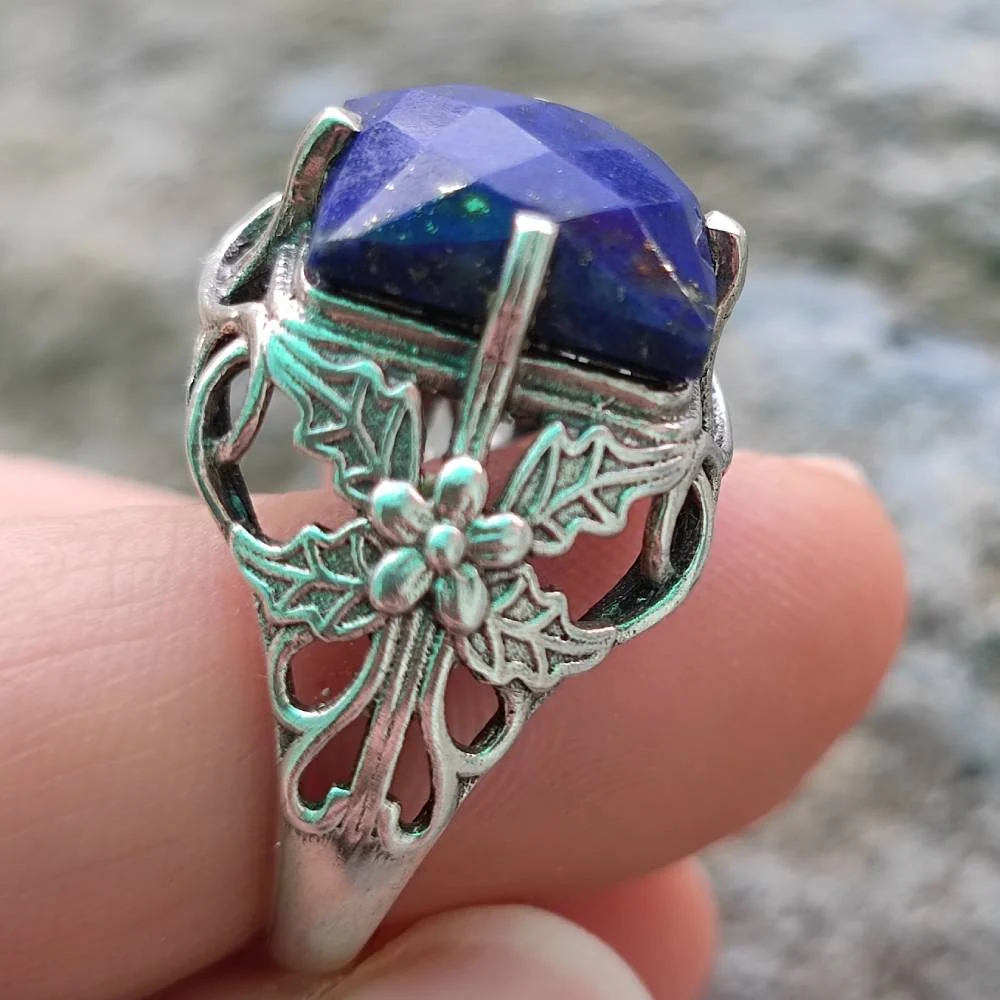Anello etnico in argento 925 con Lapislazzuli - KETLA - Image 5