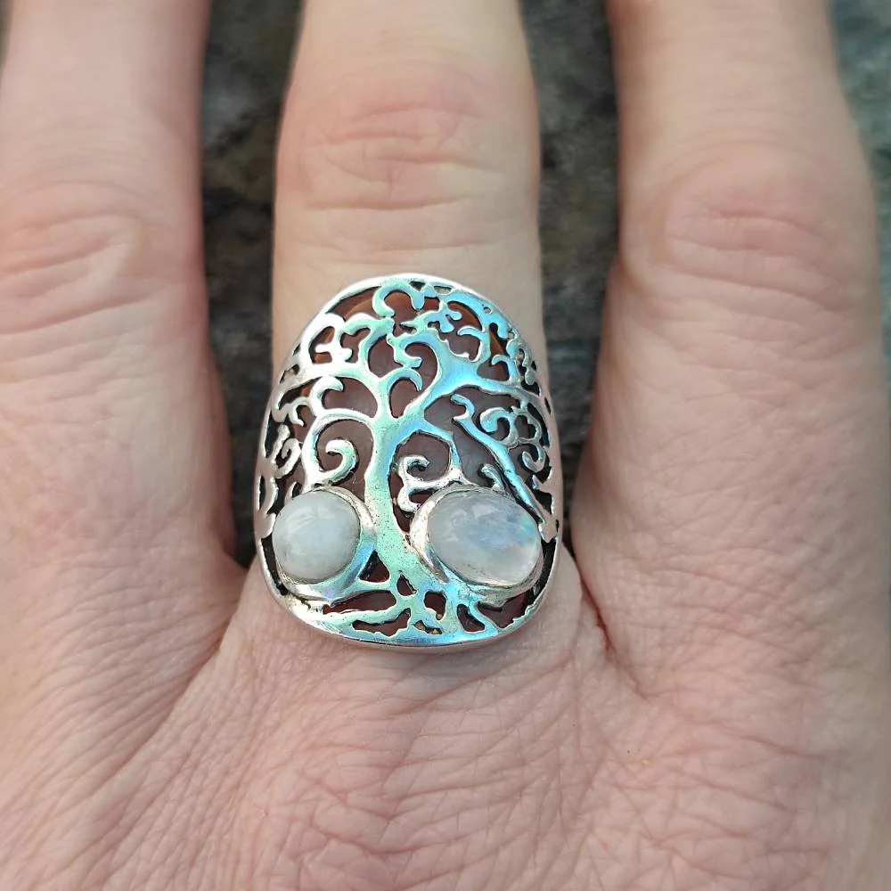 Anello etnico in argento 925 con pietra - RAMJIKA - Image 3