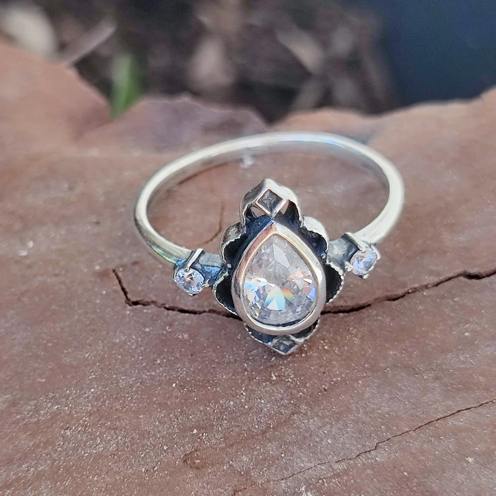 Anello etnico in argento 925 con pietra - VIDISHA - Image 7
