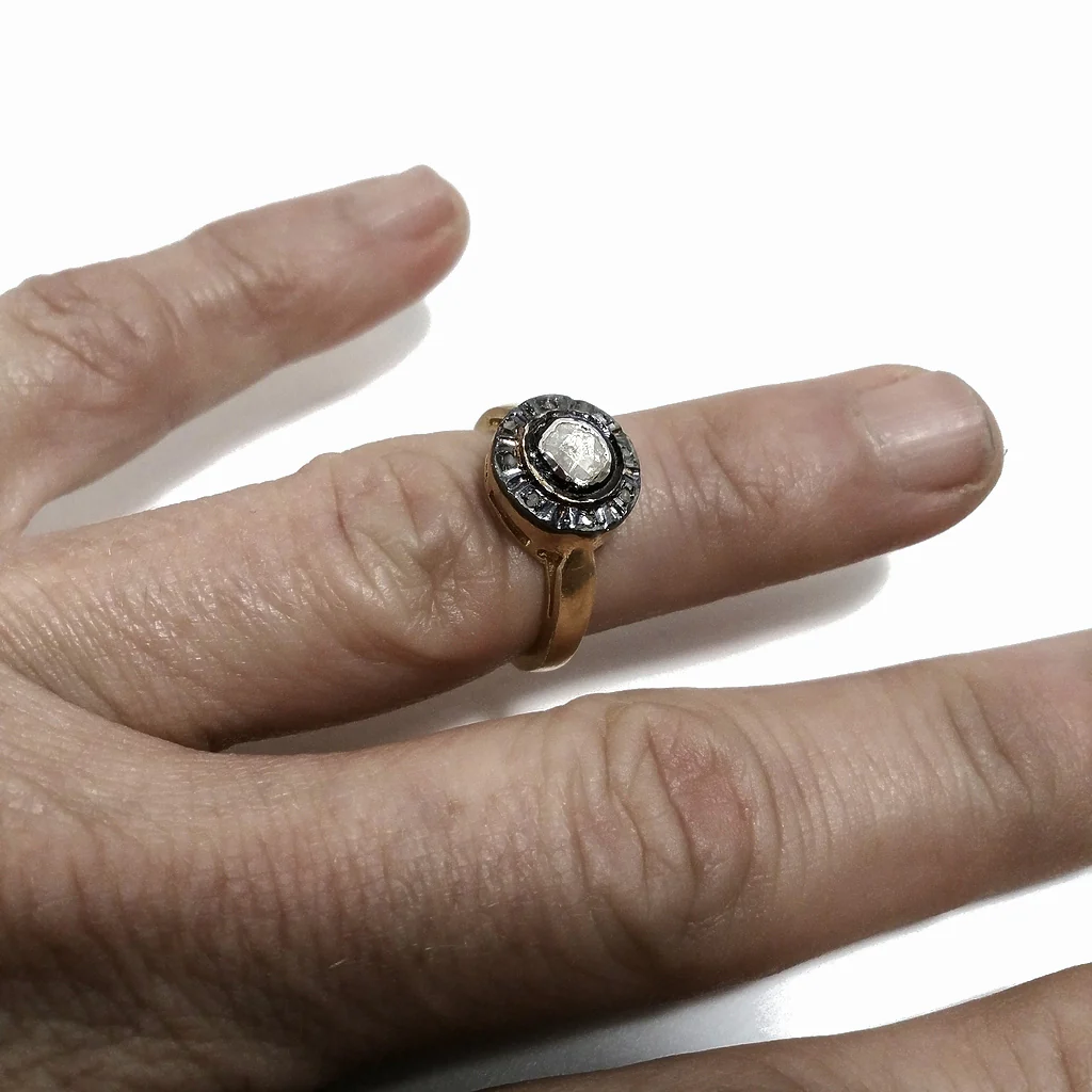ANELLO ETNICO in argento 925 dorato ANELLO artigianale Diamante | GIOIELLI ETNICI - Image 3
