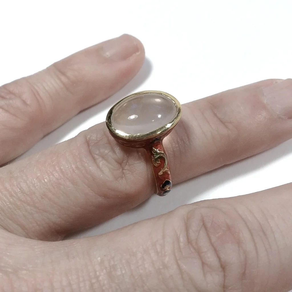 ANELLO ETNICO in argento 925 dorato ANELLO artigianale Quarzo rosa | GIOIELLI ETNICI - Image 8