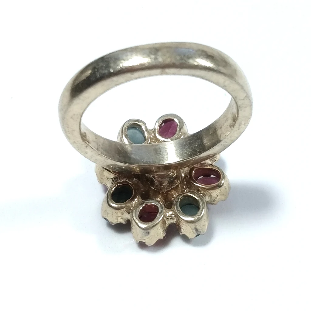ANELLO ETNICO in argento 925 dorato Diamante Rubino, Smeraldo | GIOIELLI ETNICI - Image 4