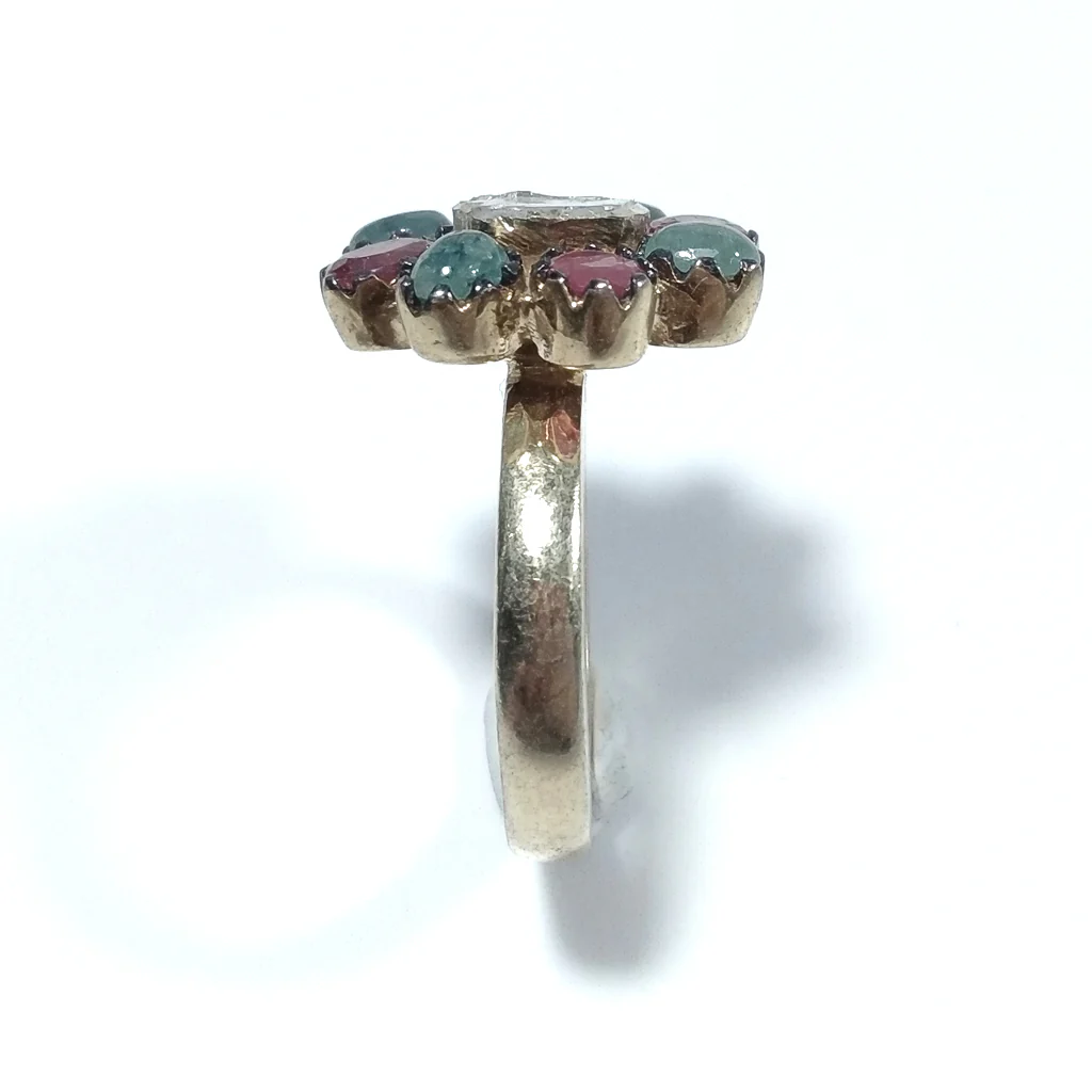 ANELLO ETNICO in argento 925 dorato Diamante Rubino, Smeraldo | GIOIELLI ETNICI - Image 5