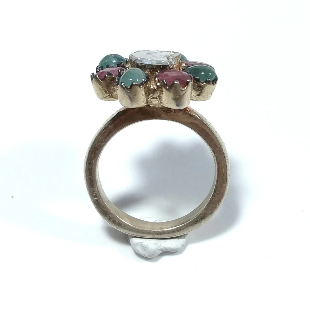 ANELLO ETNICO in argento 925 dorato Diamante Rubino, Smeraldo | GIOIELLI ETNICI - Image 6
