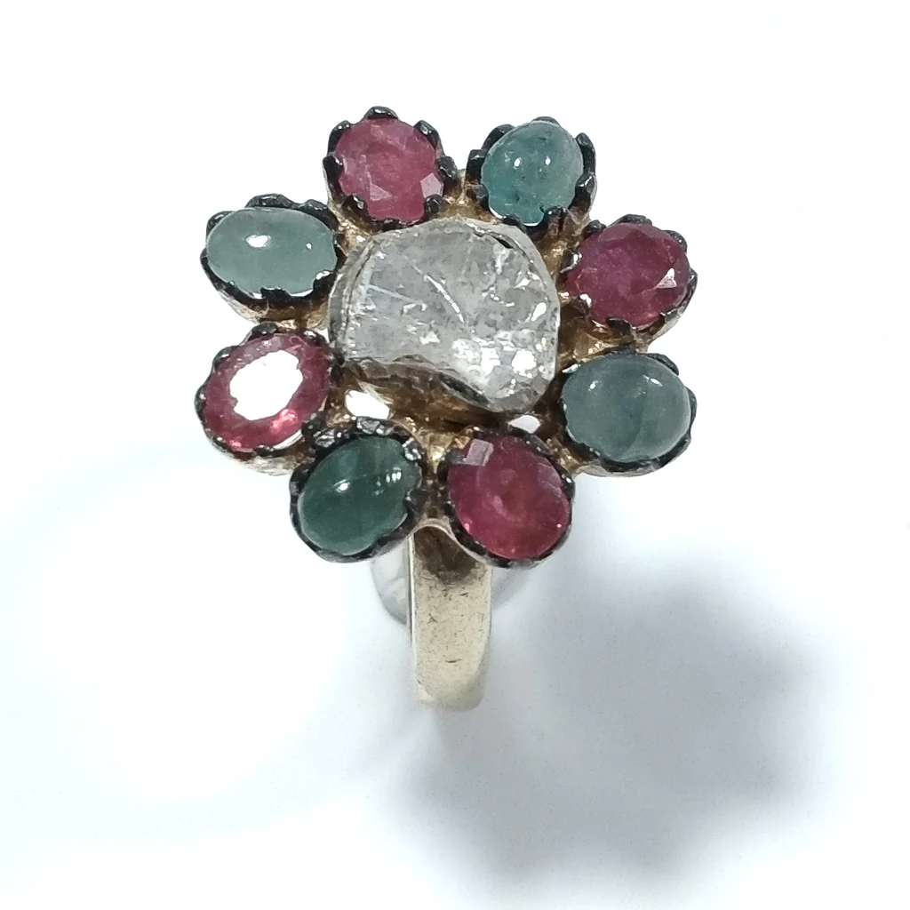 ANELLO ETNICO in argento 925 dorato Diamante Rubino, Smeraldo | GIOIELLI ETNICI - Image 7