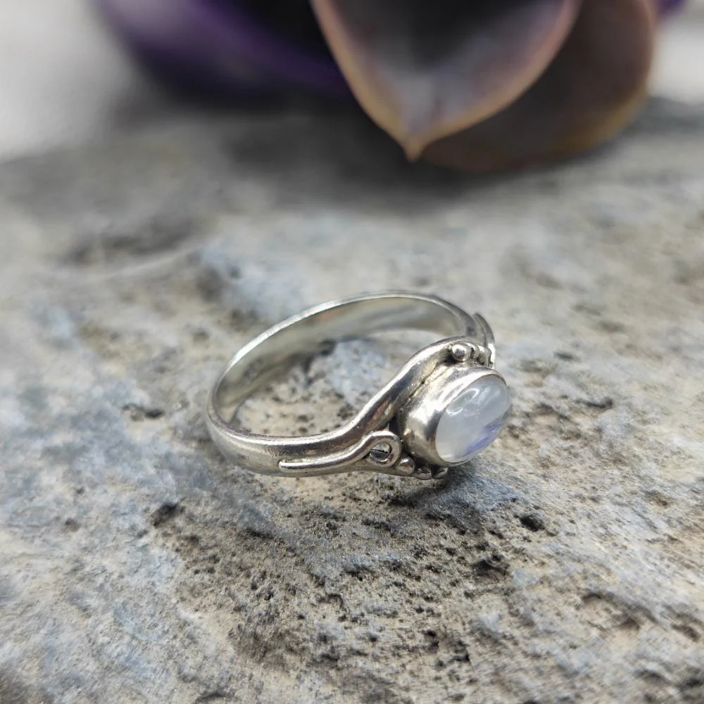 Anello etnico in argento 925 pietra di luna - VAIDHEI - Image 6