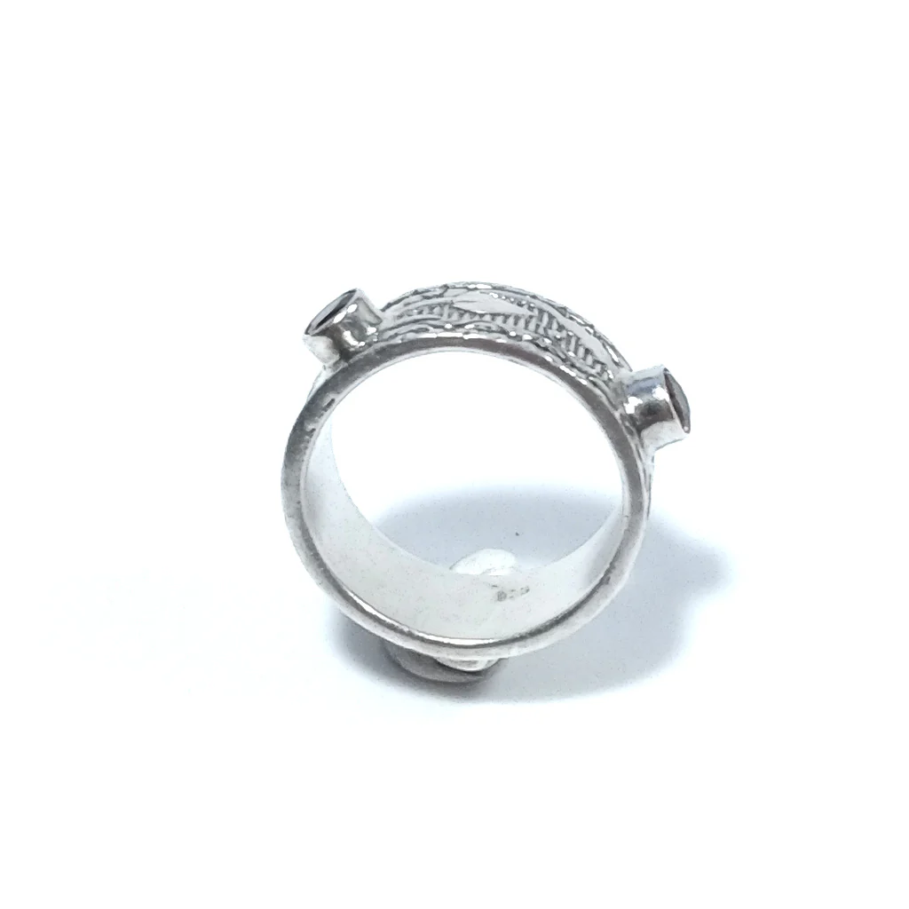 Anello fascia in argento 925 ANELLO artigianale Granato - Image 6