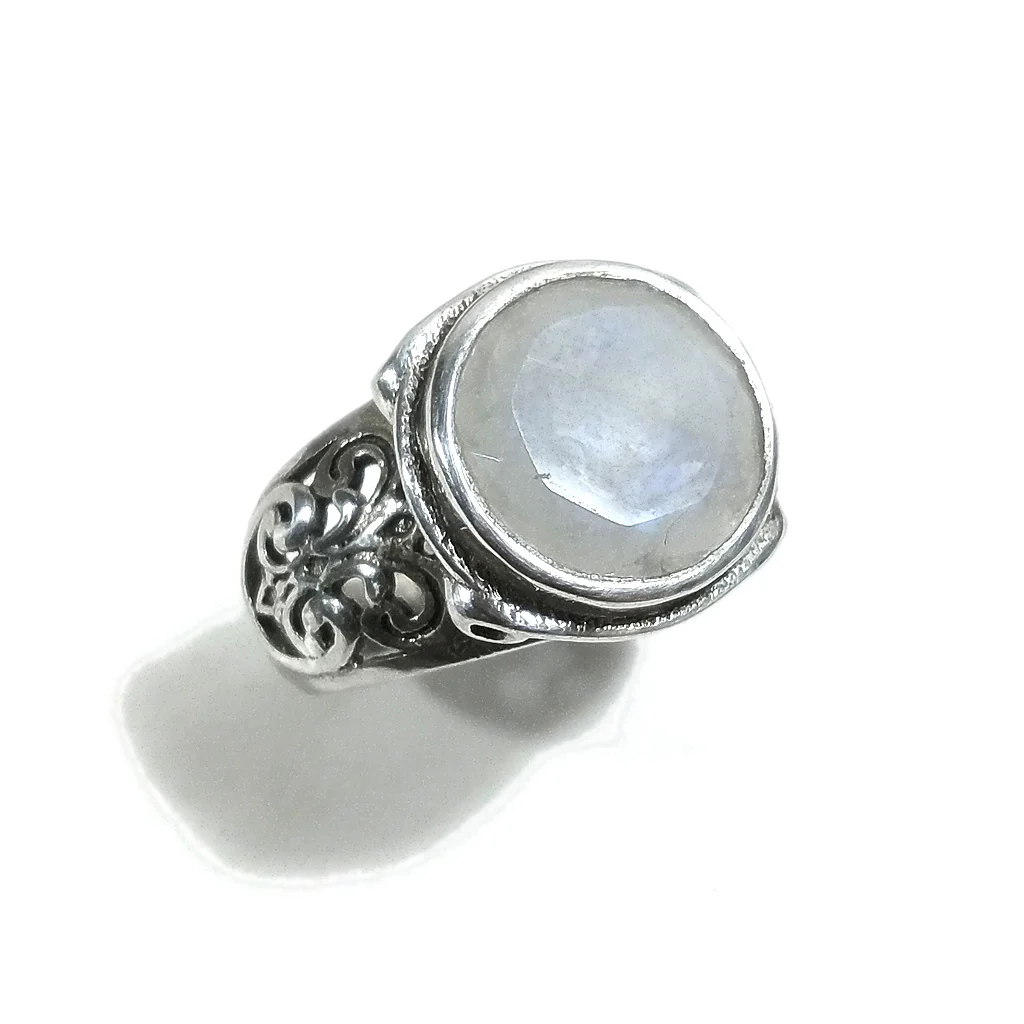 Anello fascia in argento 925 ANELLO artigianale Pietra di luna | ANELLI ARGENTO - Image 6
