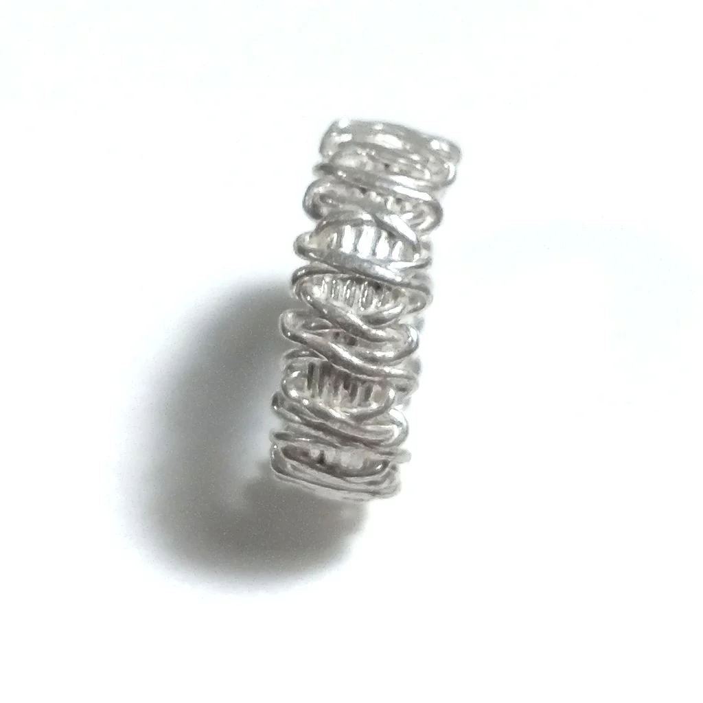 Anello fascia in argento 925 Anello d'argento - WAVE - Image 5