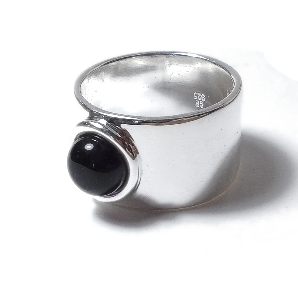 Anello fascia larga in argento 925 con pietra - MARY - Image 10