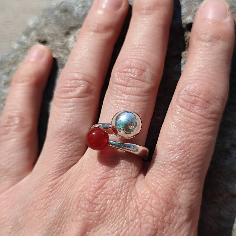Anello fascia in argento 925 con pietra - TWISTER - Image 11