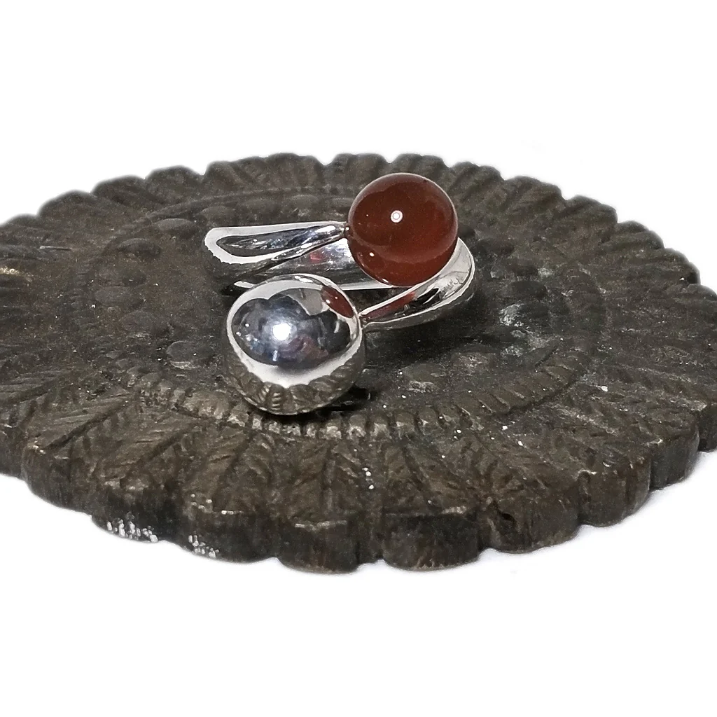 Anello fascia in argento 925 con pietra - TWISTER - Image 3