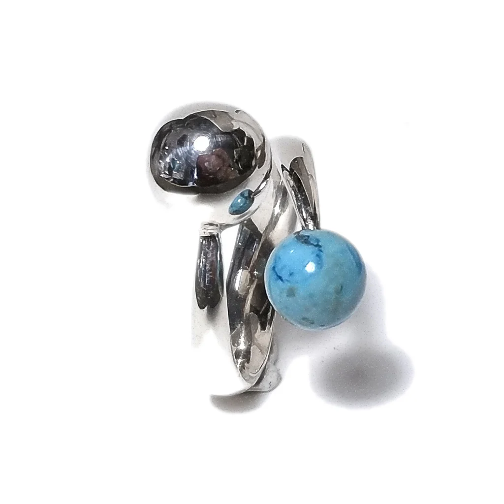 Anello fascia in argento 925 con pietra - TWISTER - Image 6