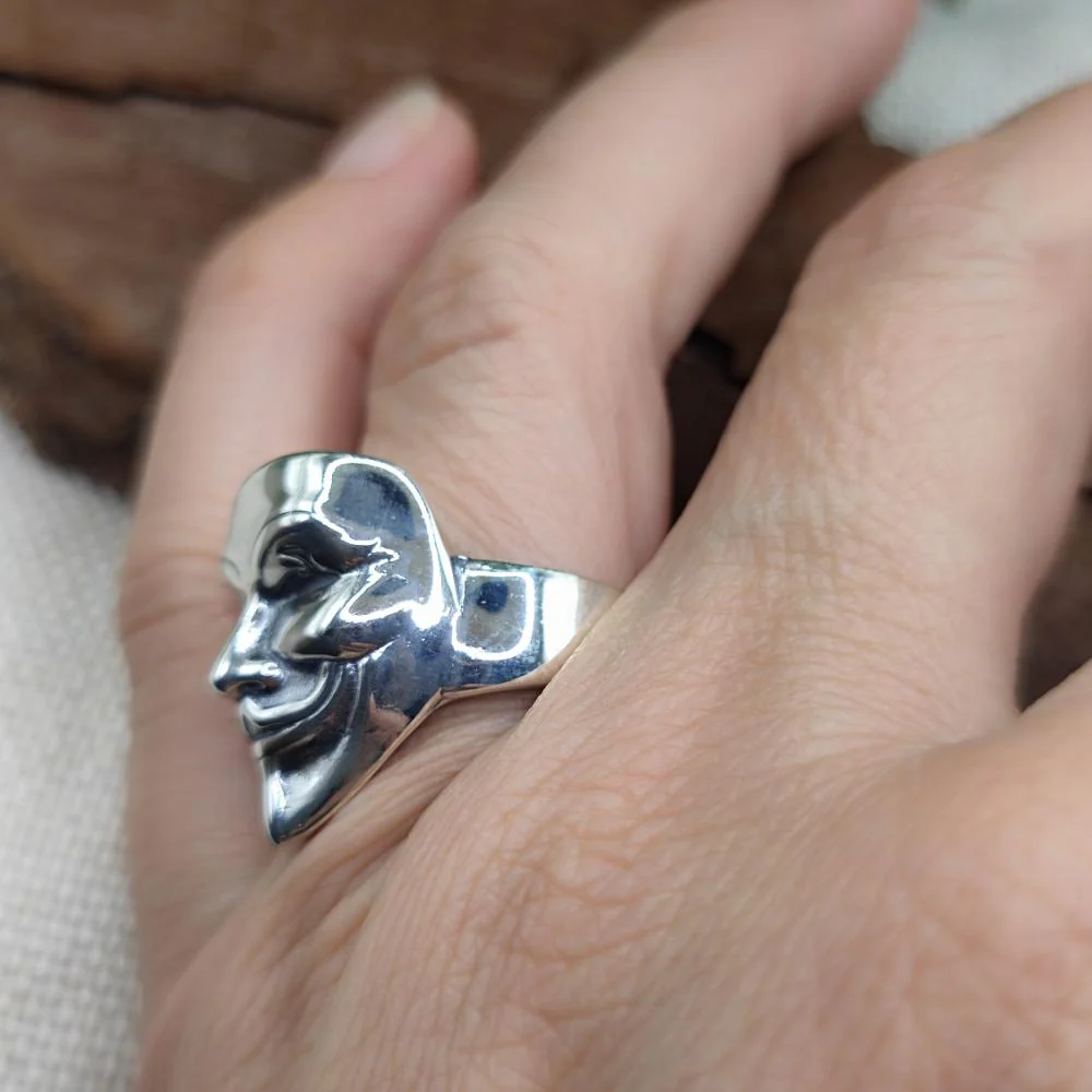 Anello in argento 925 con maschera - ANONYMOUS - Image 2