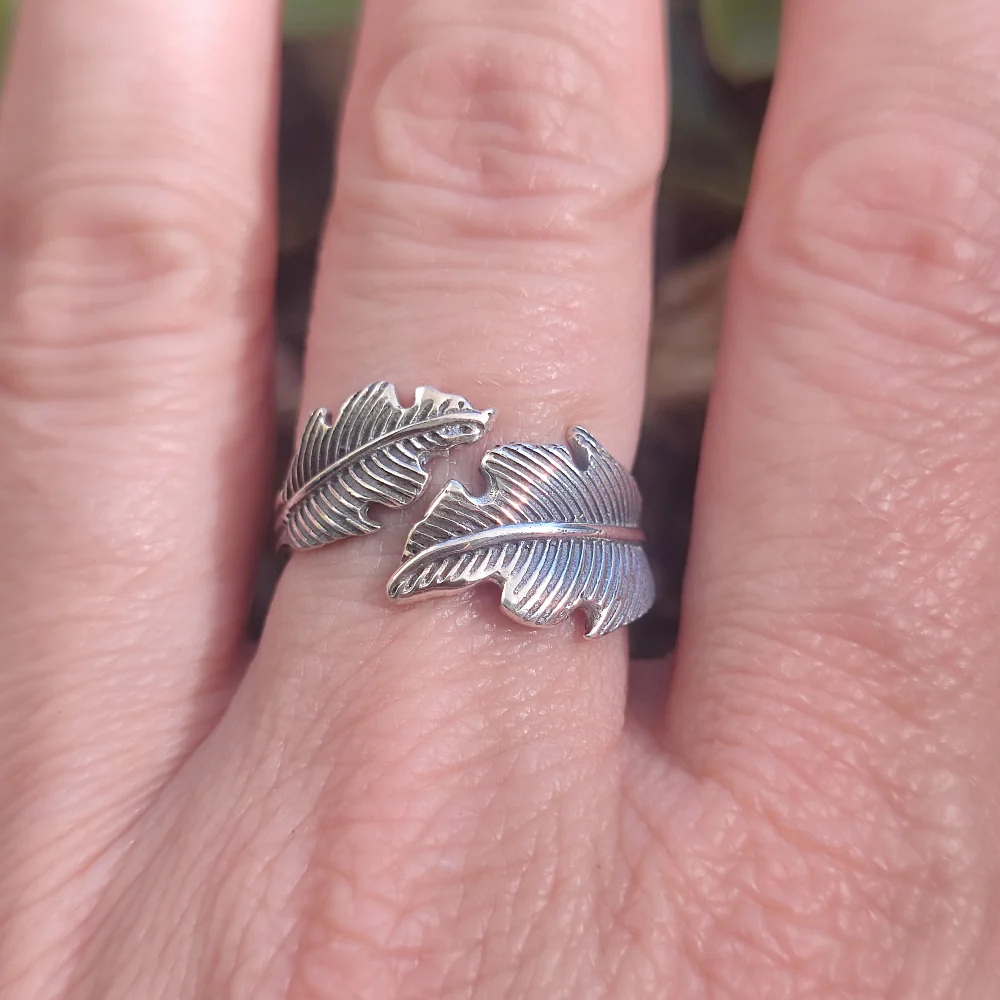 Anello in argento 925 con piuma - FEATHER - Image 2