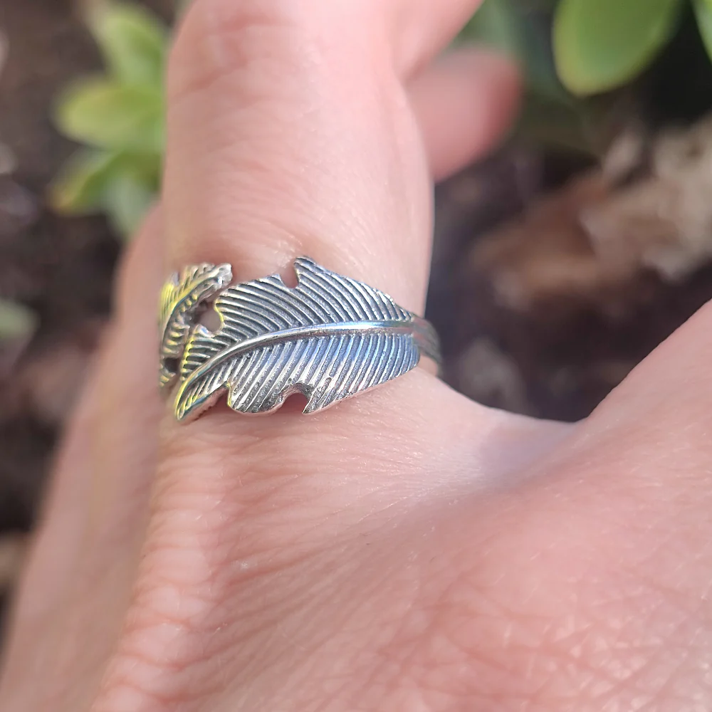 Anello in argento 925 con piuma - FEATHER - Image 4
