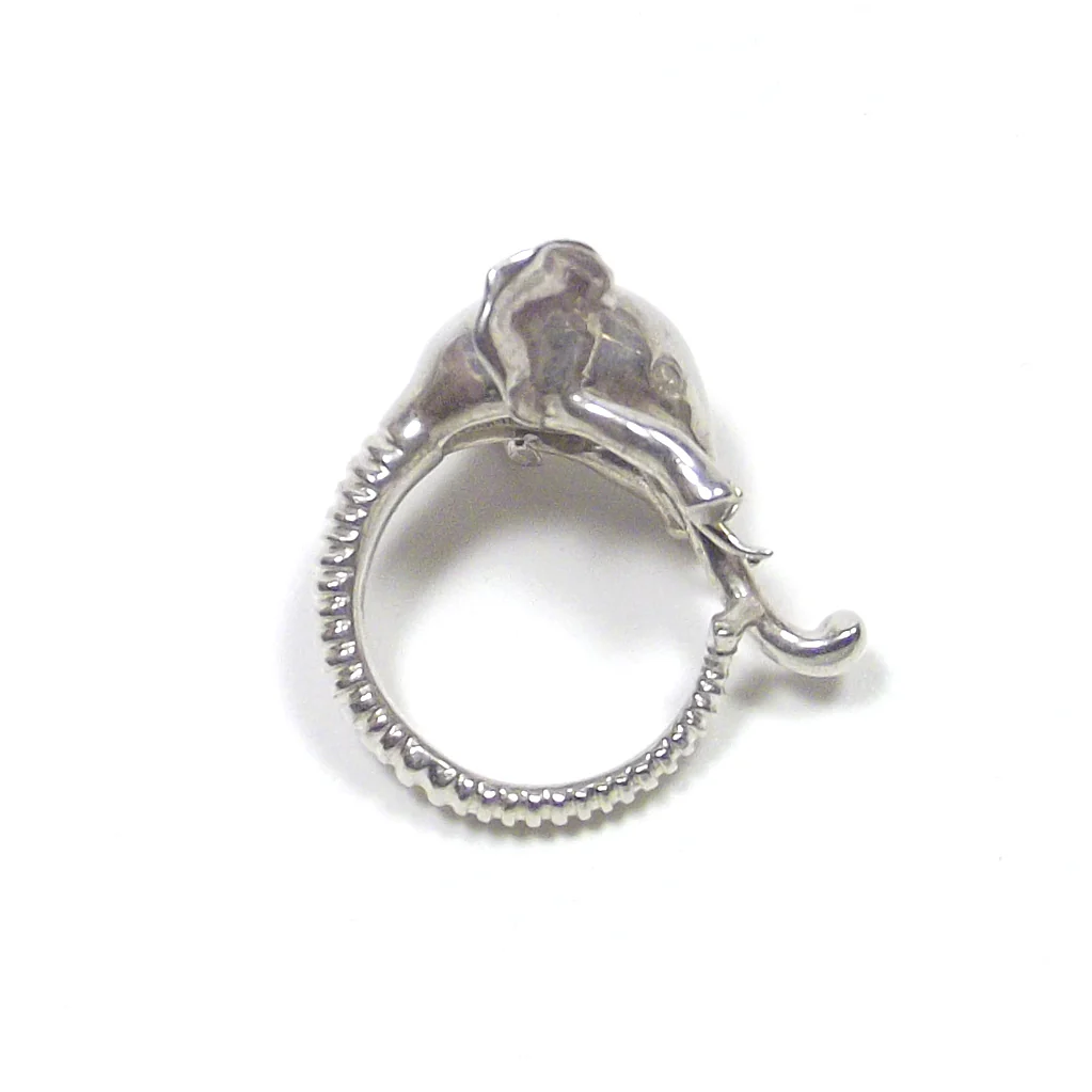 Anello in argento 925 testa di ELEFANTE con PIETRA DI LUNA - Image 5