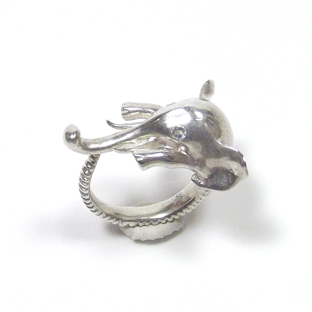 Anello in argento 925 testa di ELEFANTE con PIETRA DI LUNA - Image 7