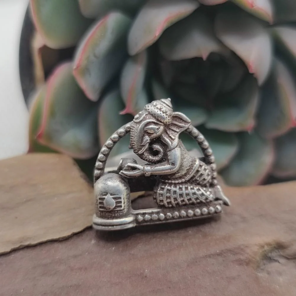 Anello in argento antico con Ganesh - MAGUDU - Image 2