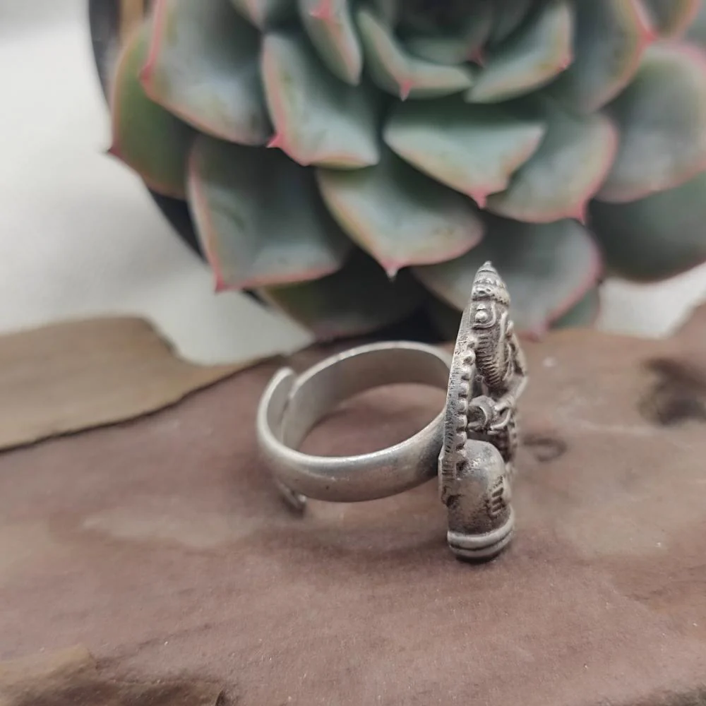 Anello in argento antico con Ganesh - MAGUDU - Image 3