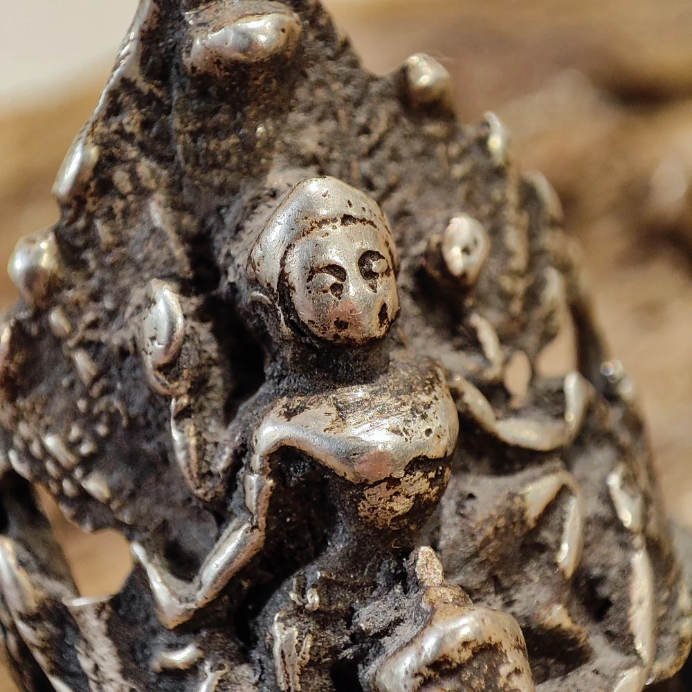 Anello in argento antico con NARAYANA e GARUDA - Image 4