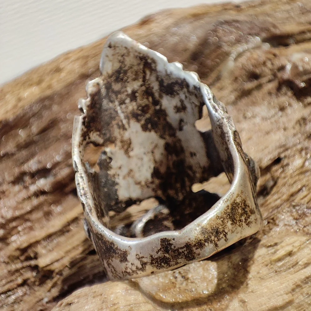 Anello in argento antico con NARAYANA e GARUDA - Image 8
