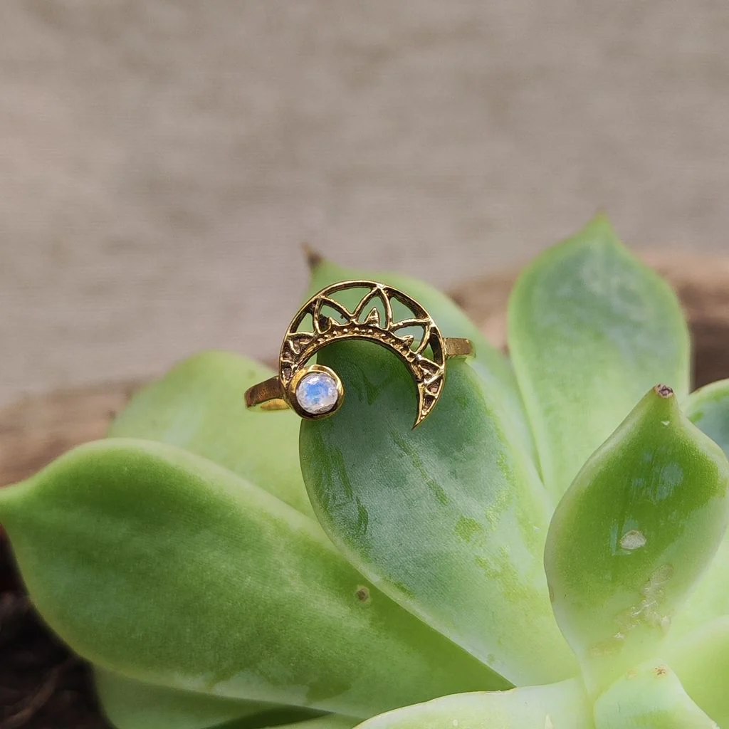 ANELLO in ottone con mezza luna e ametista - PAMUR - Image 13